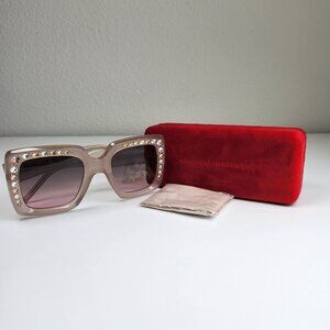 CAROLINA HERRERA STUDDED JEWEL FRAME SUNGLASSES